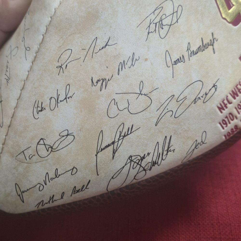 San Francisco 49ers Autographed Football - Gold and Burgundy - Picture 6 of 8